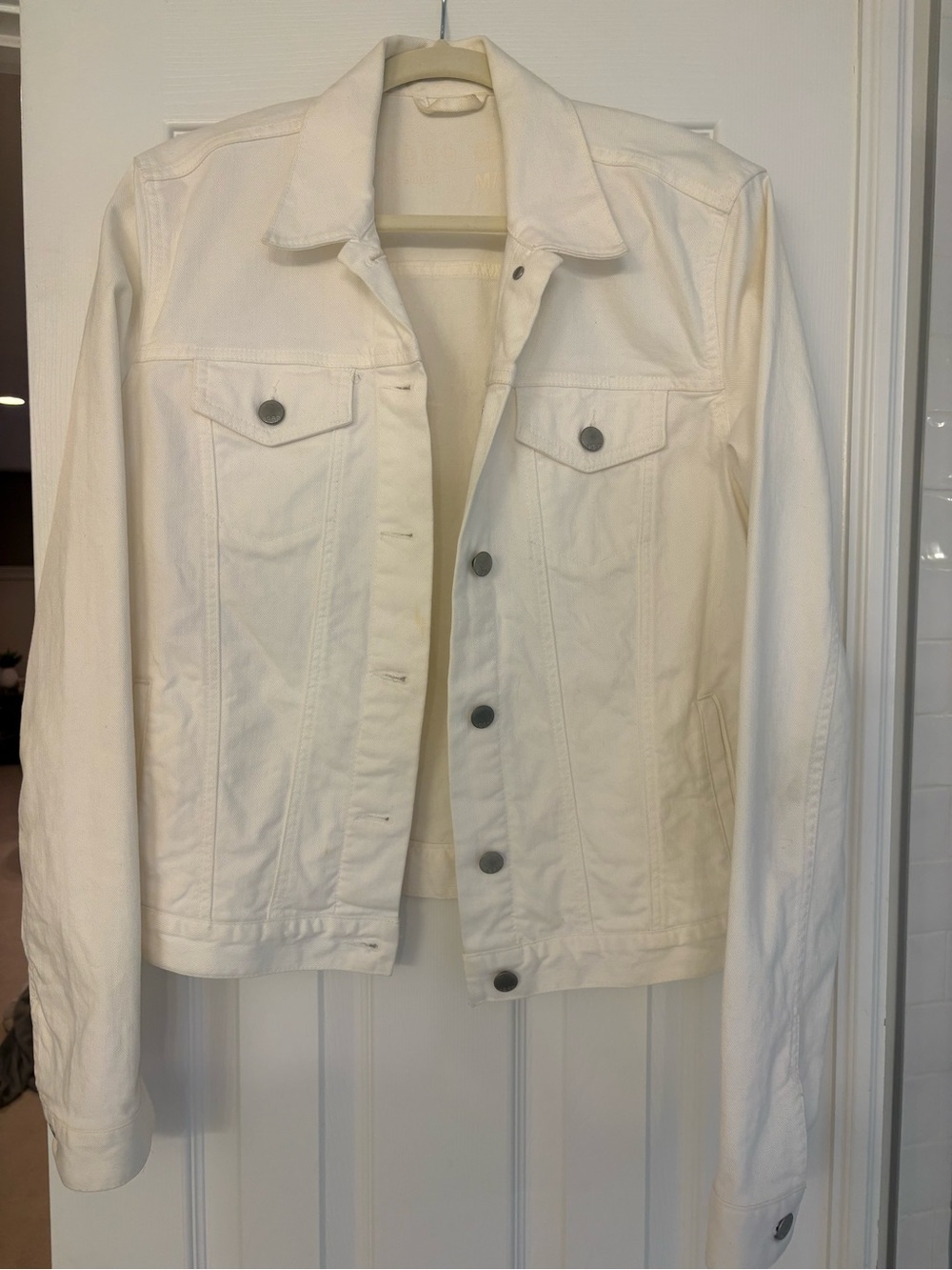 GAP 1969 White Denim Trucker Jacket (M TALL)